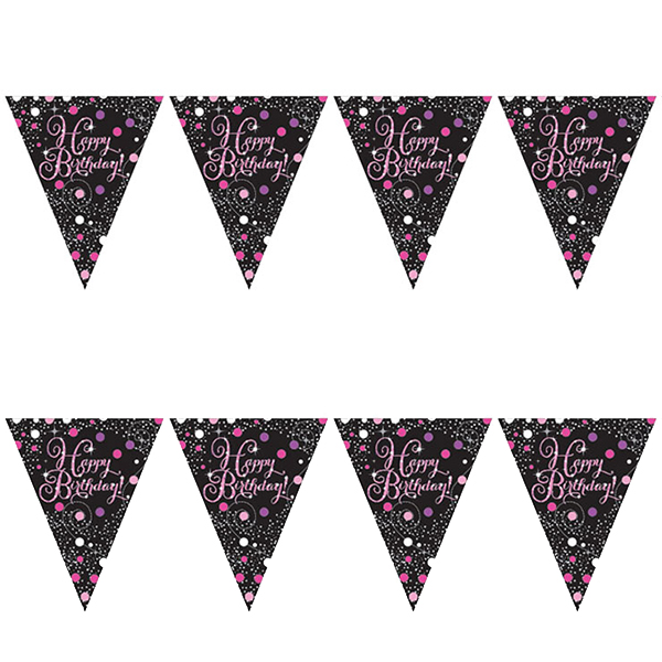 Happy Birthday Pink Celebration Bunting