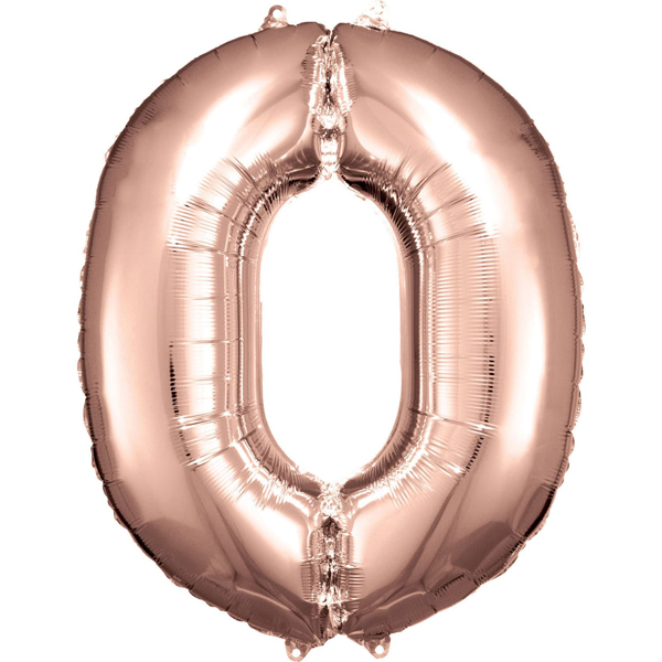 Riethmuller 34" Rose Gold 0 Foil Number Balloons