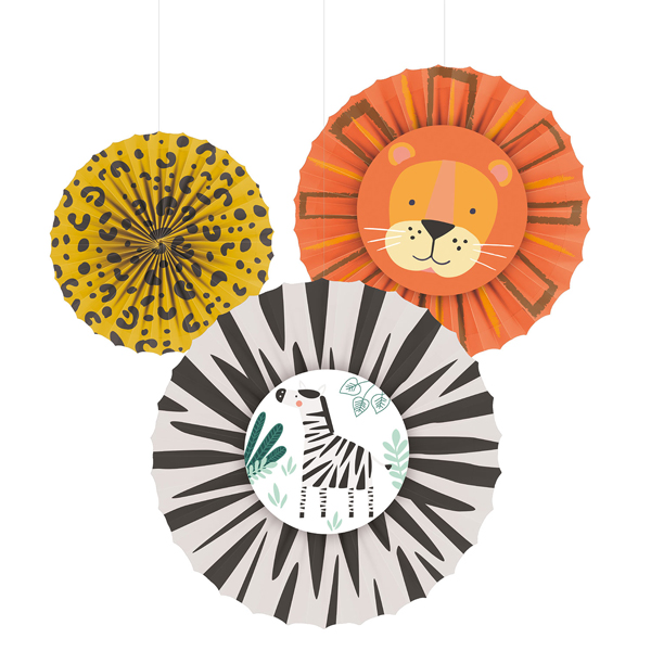 (image for) Get Wild Paper Fans 3pk