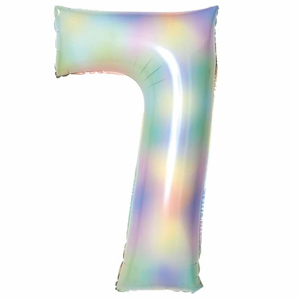 Pastel Rainbow Number 7 Supershape Balloons