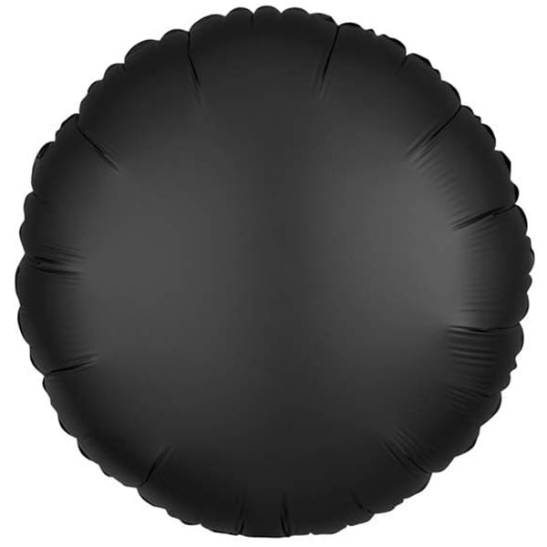 (image for) 18" Silk Lustre Black Circle Foil Balloons