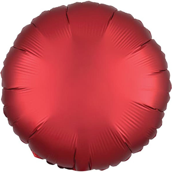 18" Silk Lustre Dark Red Circle Foil Balloons