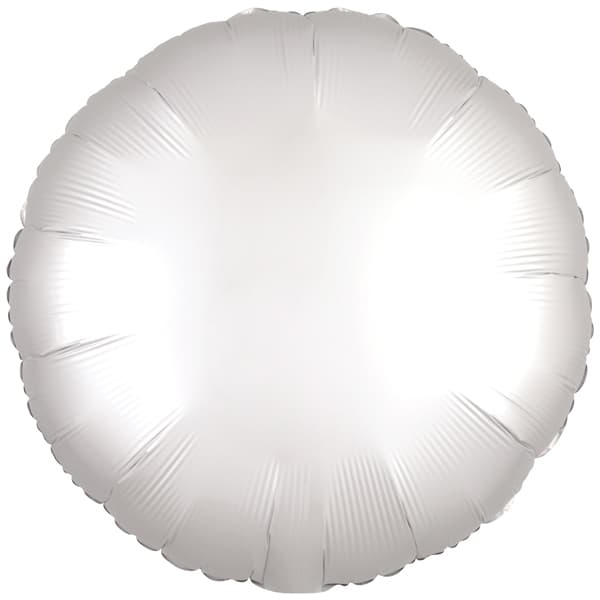 (image for) 18" Silk Lustre White Round Foil Balloons