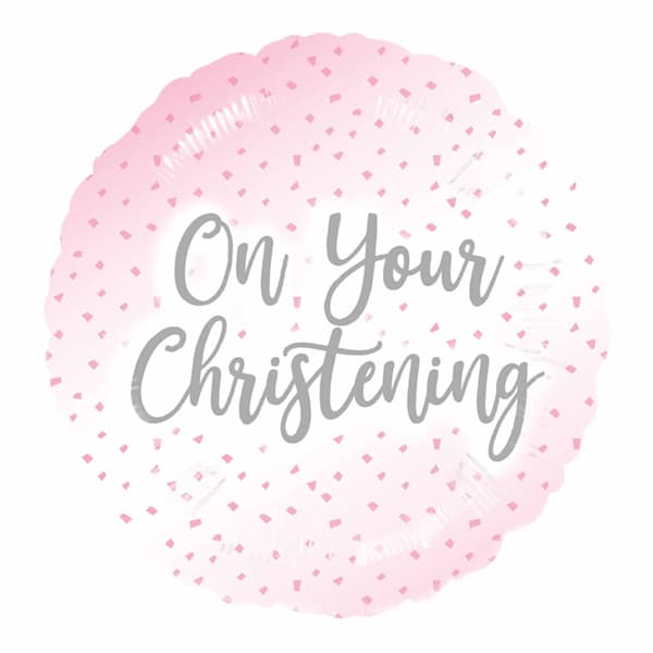 (image for) 18" Pink On Your Christening Foil Balloons