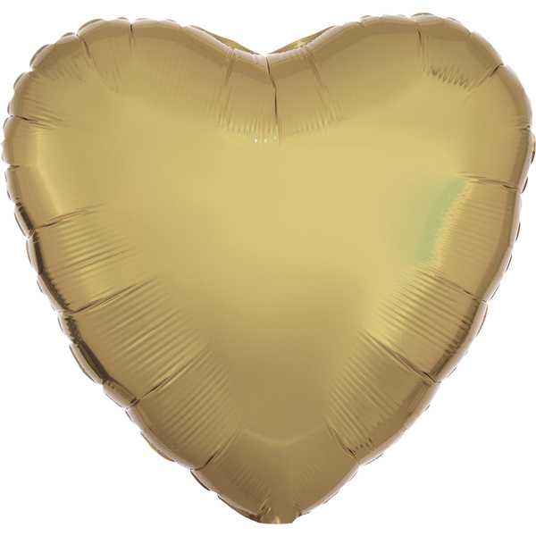 18" Metallic White Gold Heart Foil Balloons