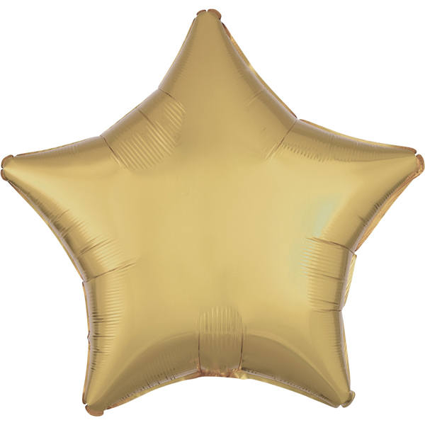 18" Metallic White Gold Star Foil Balloons