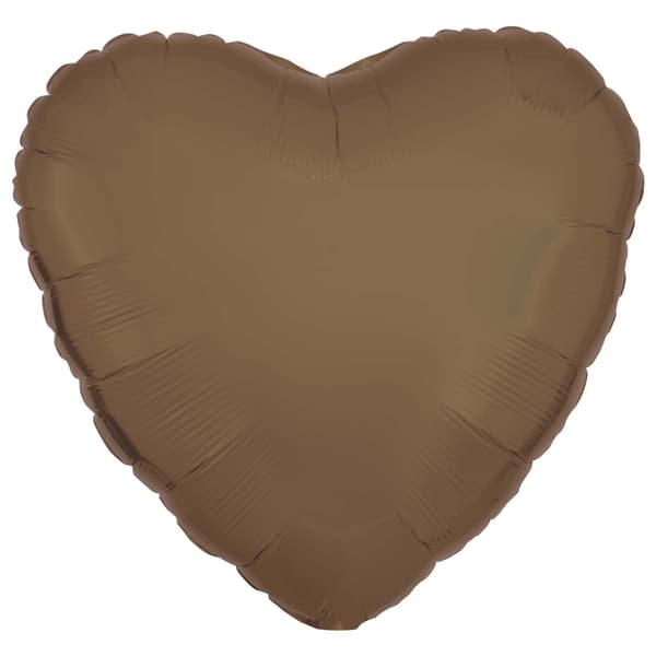 18" Silk Lustre Truffle Heart Foil Balloons