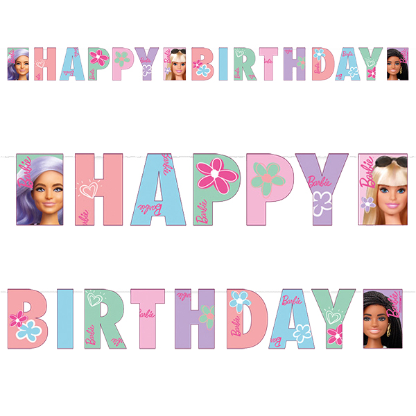 Barbie Sweet Life Birthday Letter Banner