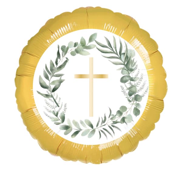 (image for) 18" Botanical Celebration Gold Cross Foil Balloons
