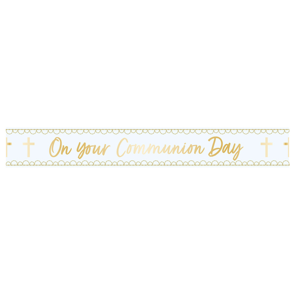 (image for) Blue Botanical Celebration Communion Foil Banner