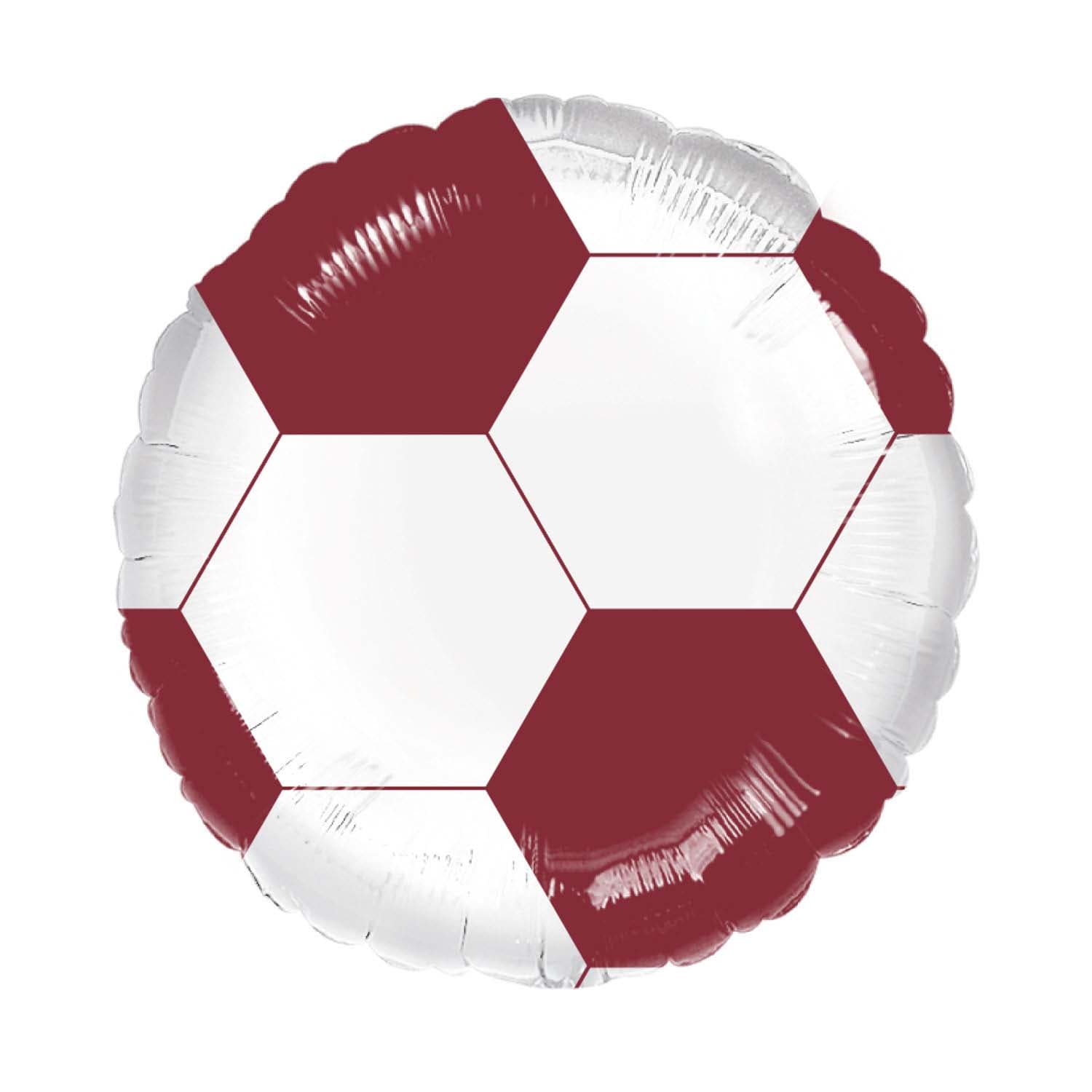 18" Maroon & White Football Foil Balloons
