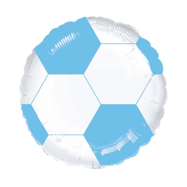 (image for) 18" Light Blue & White Football Foil Balloons