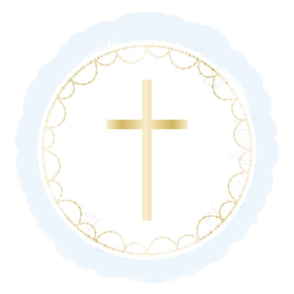 (image for) 18" Blue Botanical Celebration Communion Foil Balloons