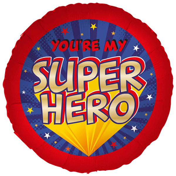 (image for) 18" You're My Superhero Stars Foil Balloons