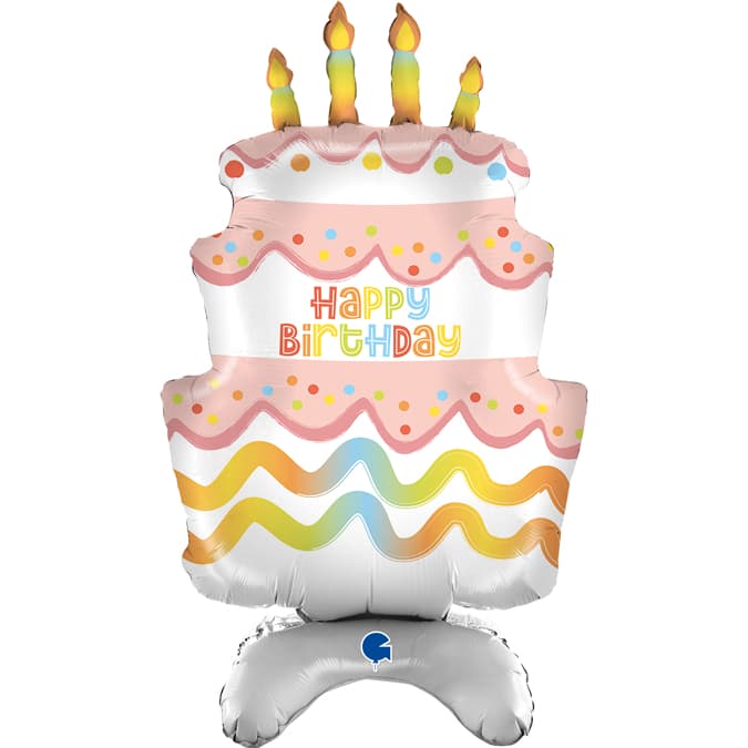 (image for) 38" Happy Birthday Stand Up Air Fill Balloons