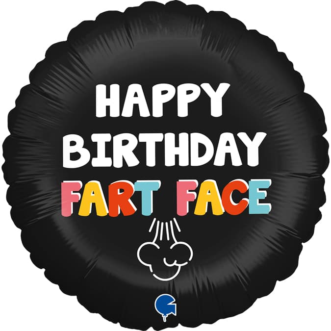 18" Happy Birthday Fart Face Foil Balloons