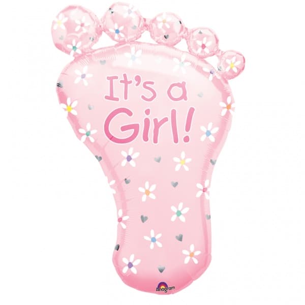 Its A Girl Foot Supershape Balloons