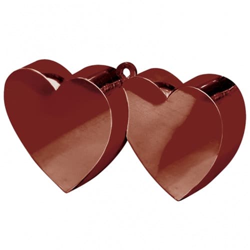 (image for) Chocolate Brown Double Heart Balloon Weight 6oz
