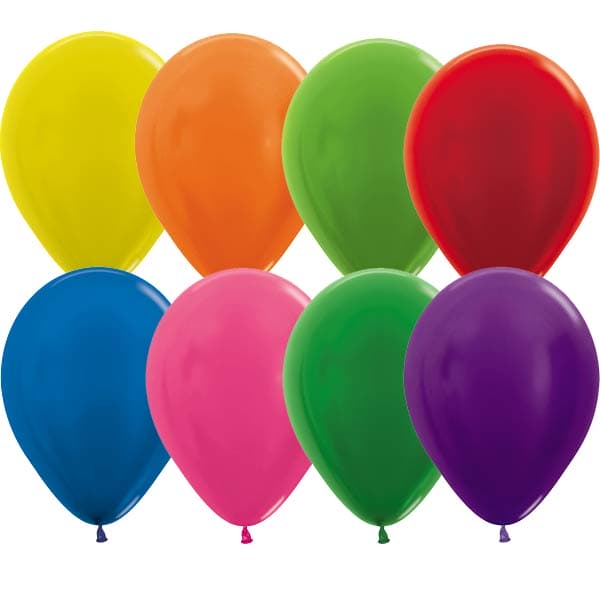 12" Metallic Assorted Latex Balloons 50pk