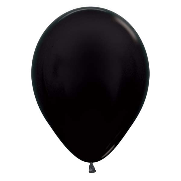 12" Metallic Black Latex Balloons 50pk