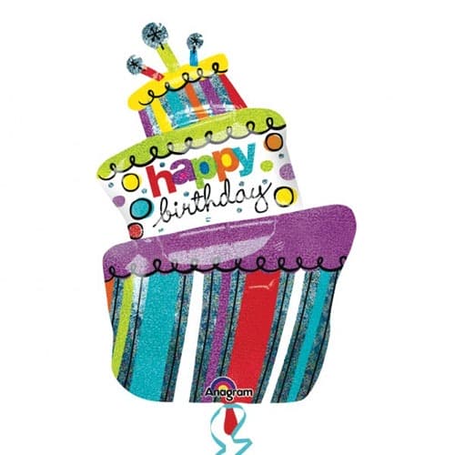 (image for) Funky Birthday Cake Supershape Balloons