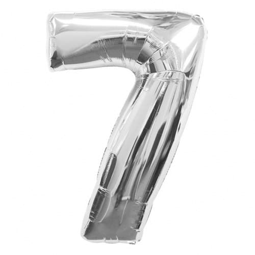 (image for) Anagram Number 7 Silver Supershape Balloons