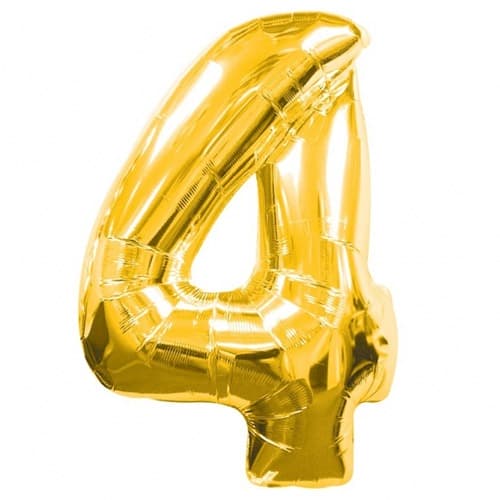 Anagram Number 4 Gold Supershape Balloons