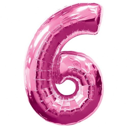 Anagram Number 6 Pink Supershape Balloons