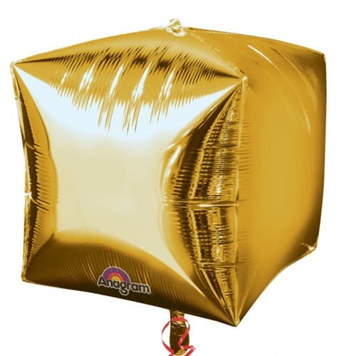 (image for) Gold Colour Cubez Foil Balloon 3pk