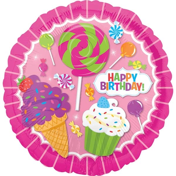 18" Sweet Shop Birthday Foil Balloons