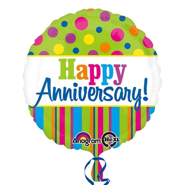18" Bright Anniversary Foil Balloons