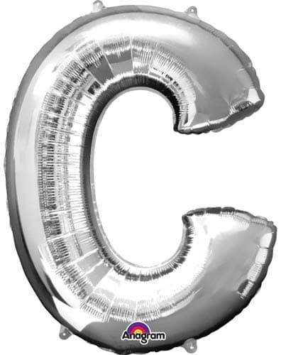 (image for) Letter C Silver Supershape Balloons