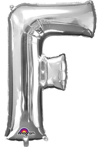 Letter F Silver Supershape Balloons