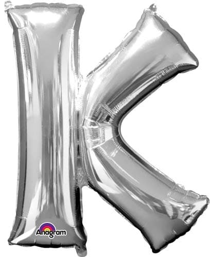 Letter K Silver Supershape Balloons
