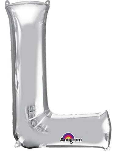 (image for) Letter L Silver Supershape Balloons