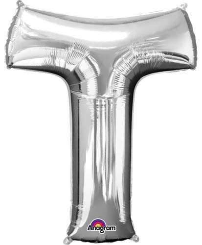 Letter T Silver Supershape Balloons