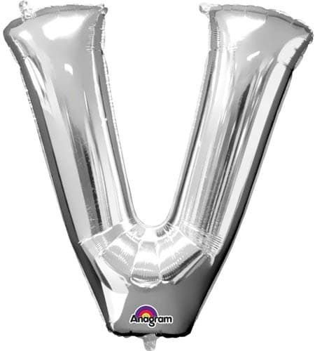 (image for) Letter V Silver Supershape Balloons