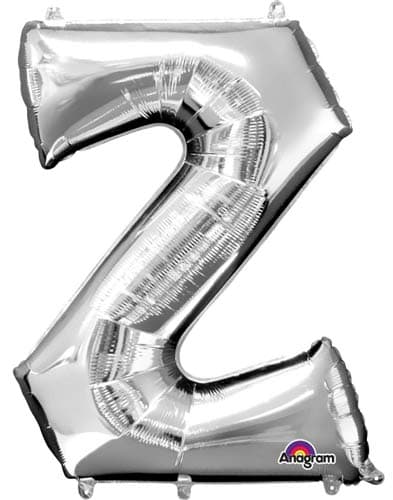 Letter Z Silver Supershape Balloons