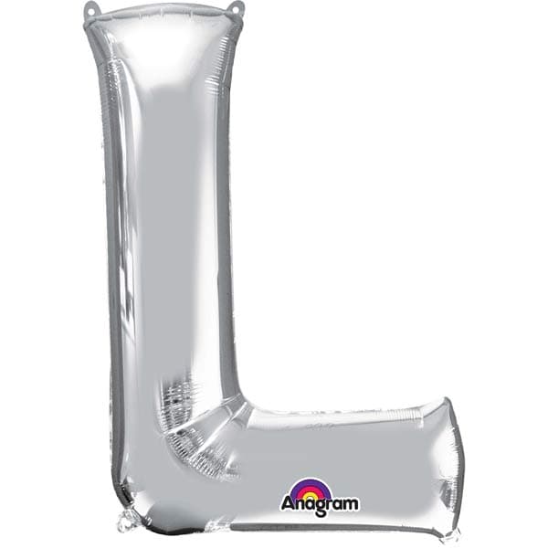 (image for) 16" L Letter Silver Air Filled Balloons