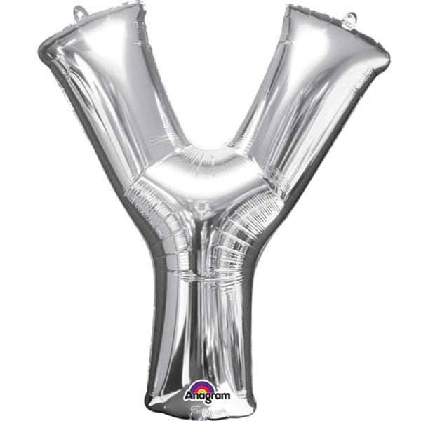 (image for) 16" Y Letter Silver Air Filled Balloons