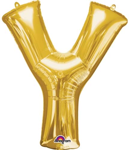 (image for) 16" Y Letter Gold Air Filled Balloons