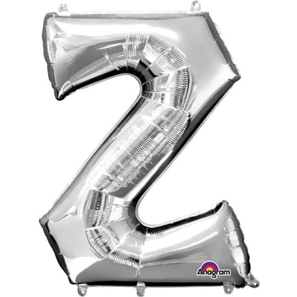 (image for) 16" Z Letter Silver Air Filled Balloons
