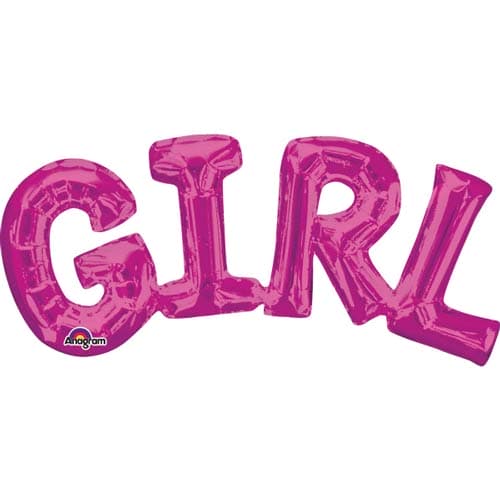 (image for) 22" Girl Pink Air Filled Balloons Kit