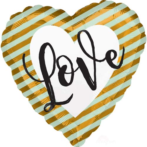 (image for) 18" Wedding Love Stripes Foil Balloons
