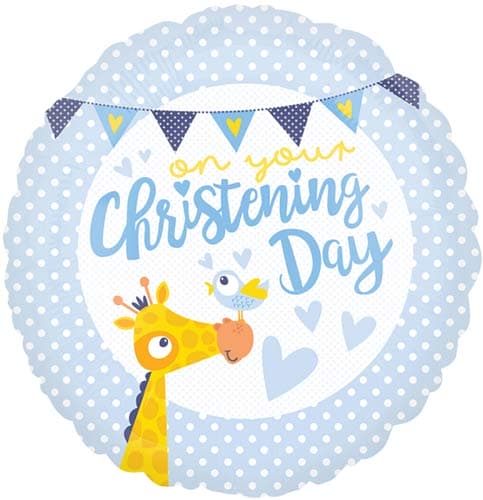 (image for) 18" Christening Day Blue Foil Balloons
