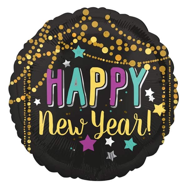 18" Festive Happy New Year Foil Balloons