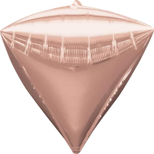 (image for) Rose Gold Colour Diamondz Foil Balloon 3pk