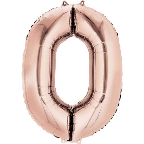 Anagram Rose Gold Number 0 Supershape Balloons
