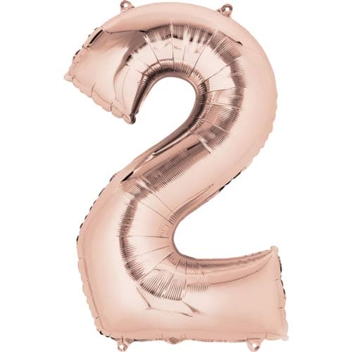 Anagram Rose Gold Number 2 Supershape Balloons
