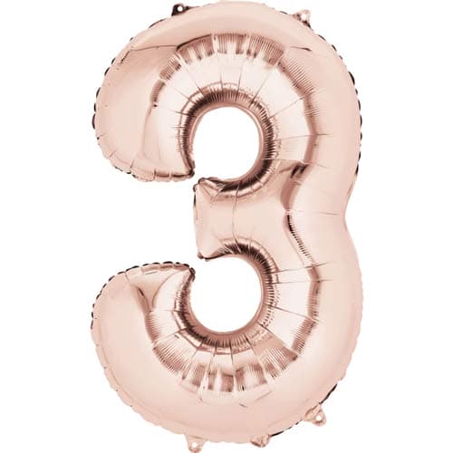Anagram Rose Gold Number 3 Supershape Balloons